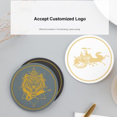 China Wholesale Custom Logo Design Round Colorful Soft Silicone PVC Coaster Cup Stocked Rubber Mat For Drinks for sale