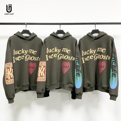 China Breathable 100% Cotton Mens Vintage Breath Print Letters High Quality Warm Streetwear Pocket Pullover Sports Hoodies for sale