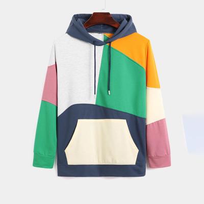 China Casual Fashion Logo Sweatshirt Custom Made Breathable Men's Big Pocket Color Block Pullover Hoodie Long Sleeve Hooded for sale