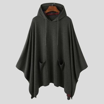 China Loose Sleeve Men's Loose Brim Bat Hoodie Cap Coat Tops Comfoetable Hat Solid Color Breathable Clothing for sale