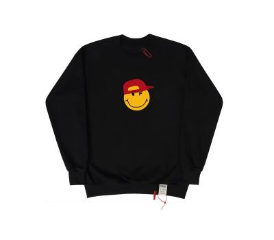 China Hot Sales Anti-Shrink Stretch Smiley Expression Printing Loose Round Along Neck Sleeve Sweatshirt for sale