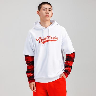 China Wholesale Custom Letter Print Anti-Shrink Hoodies With Long Sleeve Blank Plaid Two-Piece Hoodies Manufacturers for sale