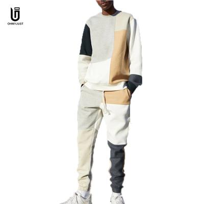 China OEM Breathable Mens Color Block Crewneck Slim Fit Customize 100% Cotton 2 Piece Sports Wear Football Training Tracksuits for sale