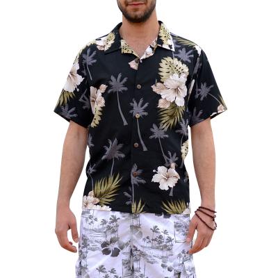 China Hawaiian t-shirt anti-pilling summer beach holiday short sleeve shirt floral print shirt for men for sale