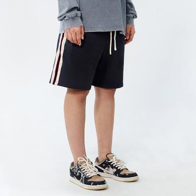 China Viable Custom Black Sweat Shorts Elastic Cotton Summer Beach Striped Biker Basketball Shorts Mens Shorts for sale