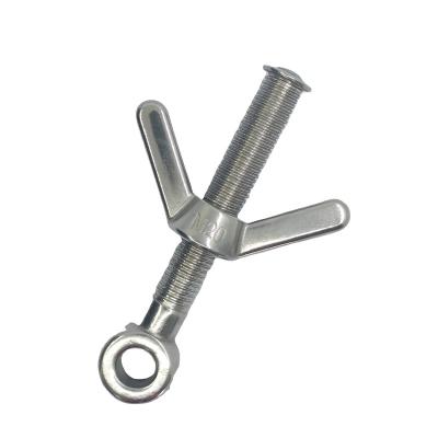 China Eye Bolt Marine Long Shank Eye Bolt Stainless Steel with Wing Nut Boat Deck for sale