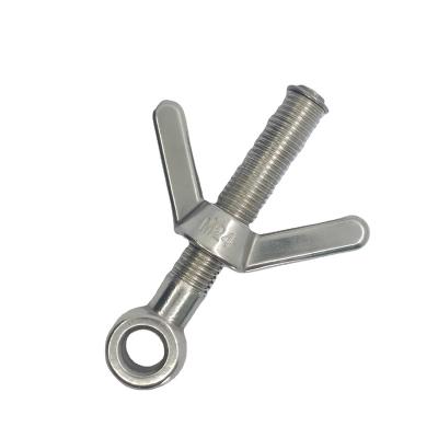 China Wing Nut Marine Grade 316 Stainless Steel Eye Bolt with Wing Nut for sale