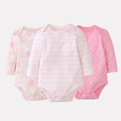 China wholesale 100% cotton long sleeve baby newborn infant baby 3 pack kids clothes boutique gift set for sale