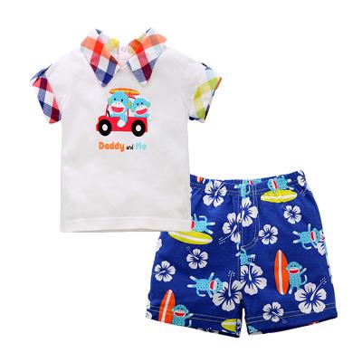 China Wholesale Antibacterial Summer Fashion Set Two Piece Kids Baby Clothes Boy T-shirt And Shorts Baby Boy Clothes for sale