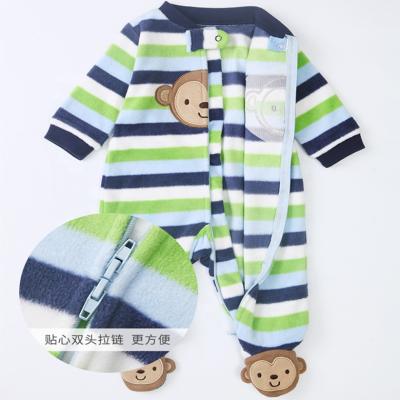 China One Piece 100% Polyester FITBEAR Brand Long Sleeve Baby Romper Foot Can Fold Over Baby Jumpsuit for sale