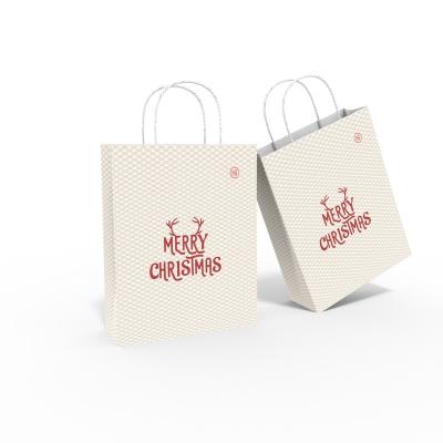 China Recyclable Custom Gift Packaging Handbag White Clothing Shopping Bag OEM Customized LOGO for sale