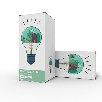 China Recyclable White Corrugated Cardboard LED Bulb Packaging Box For Electronics for sale