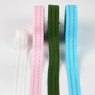 China Custom logo elastic nylon webbing spandex webbing printing non-slip thick nylon webbing for sale