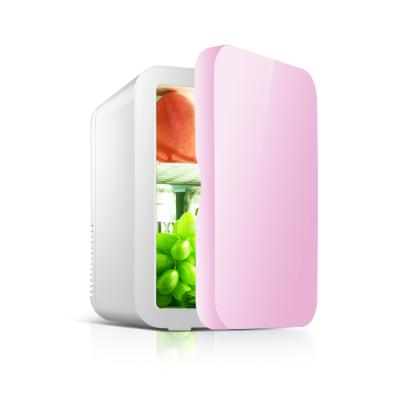 China Mini Beauty Skin Care Glass Mini Fridge Custom COMPRESSOR 8L Door Fridge For Bedroom for sale