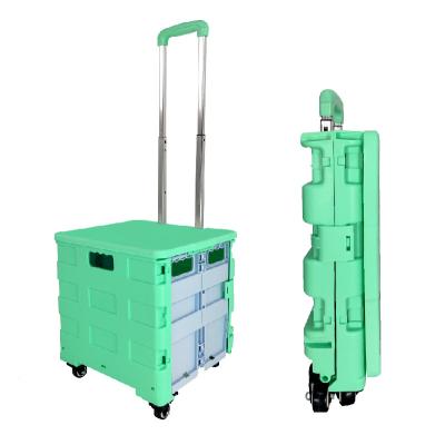 China Small Eco-friendly Smart Folding Trolley Portable Rolling Shopping Cart For Sale for sale