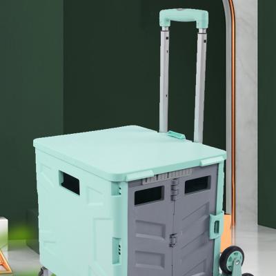 China Eco - Friendly Small Mini Supermarket Rolled Folding Shopping Cart Trolley for sale