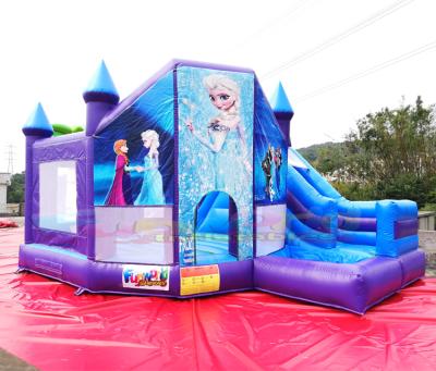 China New Design Outdoor Princess Entertainment Jumping Castle For Kids Frozen Bounce House Combo Slide With Pool for sale