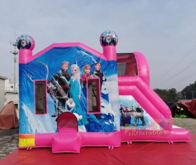 China Outdoor Entertainment China Bounce House Inflatables Frozen Castle Bounce Combo Slide for sale