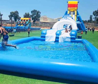 China Outdoor Commercial Wet Giant Hippo Hinchables House Bounce Entertainment Inflatable Water Slide Acuaticos With Water Pool for sale