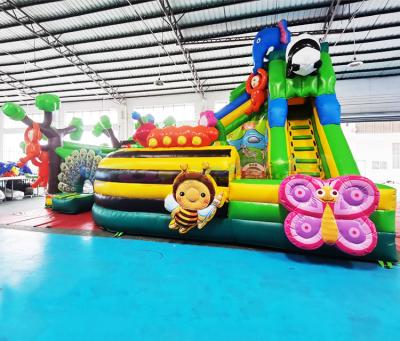 China Outdoor Entertainment Giant Outdoor Kids Jumping Playground Bounce House Animal Inflatable Obstacle Course Amusement Park for sale