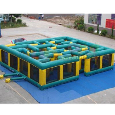 China Entertainment Outdoor Outdoor Commercial Playground Adult Obstacle Course Bounce Laser Tag Inflatable Arena Bouncer Maze for sale