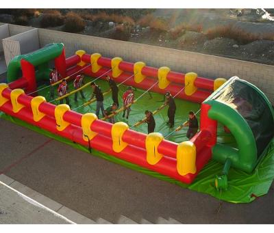 China Wholesale Yellow Inflatable Soccer Field Commercial Grade Entertainment Soap Foosball Giant Outdoor Human Billiards Arena for sale