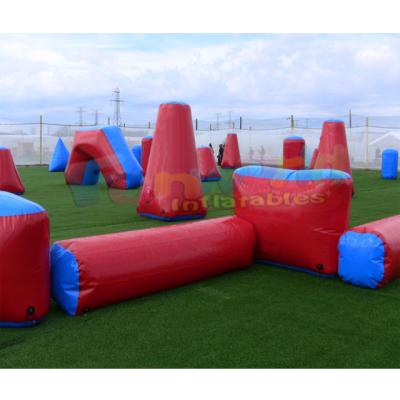 China Outdoor Commercial Wholesale Interactive Carnival Games Entertainment Playground Equipment Adult Inflatable Obstacle Course Paintball Bunkers for sale