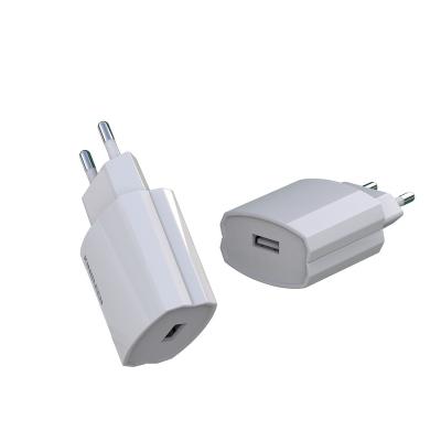 China UniversalÂ   KINGLEEN E05 New Product New Product USB Phone Charger 5V 2.1A Mobile Phone Charger EU Plug Single Left White for sale