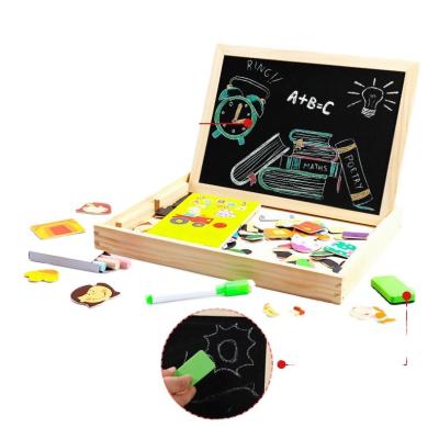 China Cartoon Wooden Educational Magnetic Toy Promotion Toy Puzzle Toy With Sticker for sale