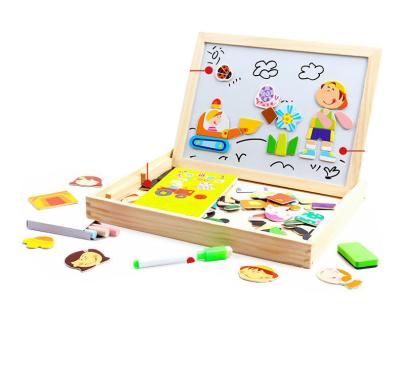 China Cartoon Toy Multifunction Double Sides 3D Puzzle Magnetic Jigsaw Wooden Learning Puzzle for sale