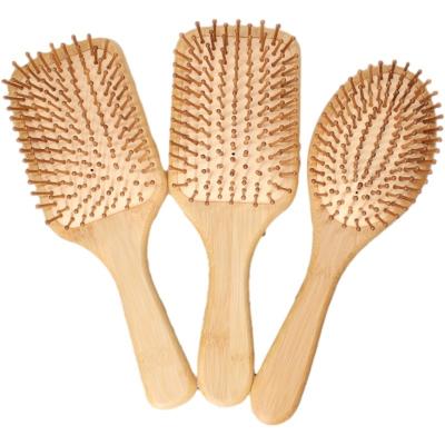 China Comfortable Wooden Massage Scalp Hair Brush Comb Messenger Hair Brush Bamboo for sale