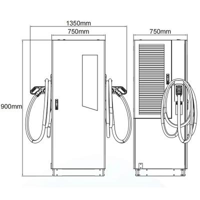 China extended power dc charging stations dc ev charger 120kw charging station for electric cars PEVC3108E for sale