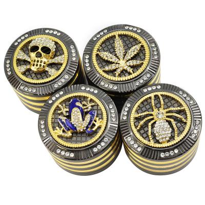 China 4 Layers BEYOU Zinc Alloy Herb Grinder 4 Parts 40mm 50mm 63mm Gold Tobacco Herb Grinder Zinc Alloy Metal for sale