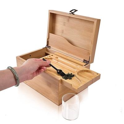 China Home Storage Rolling Tray Wooden Stash Box With Grinder BEYOU Herb Tobacco Smell Proof Storage Jars for sale