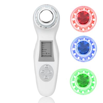 China 3 Color LED Light Photon Therapy Face Massager Face Lift Anti Aging Face Lift Beauty Device for sale