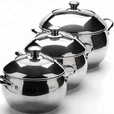 China OEM/ODM workable 6pcs 16cm 18cm 20 22 24cm pots and pans set stainless steel nonstick set soup and stock pots non stick cookware sets for sale