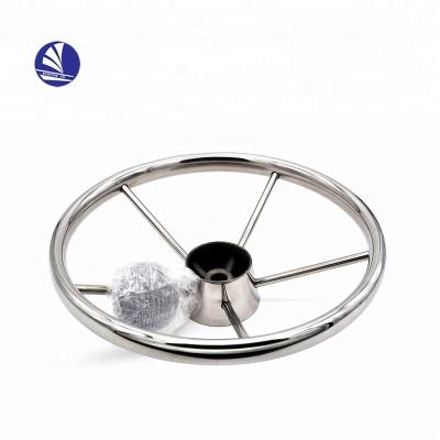 China Marine Boat Accessory High Polish 395mm/457mm/510mm Stainless Steel Steering Wheel for sale