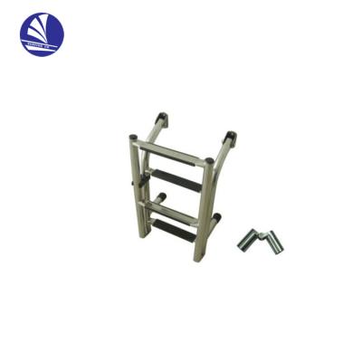 China Folding Ladders Marine Boat Foldable Stainless Steel 4 Step 2+2 Step Folding Ladders with Rubber Grips for sale