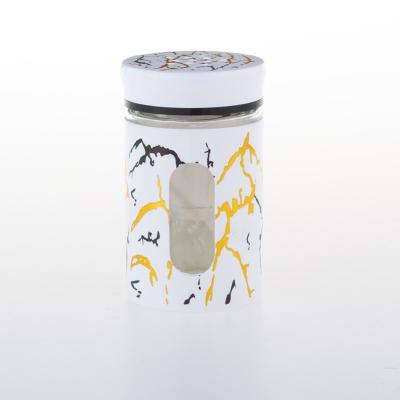 China 150ml Cylinder Container Seasoning Condiment Jars Luxury Marbling Spice Jar DSPA0106 for sale