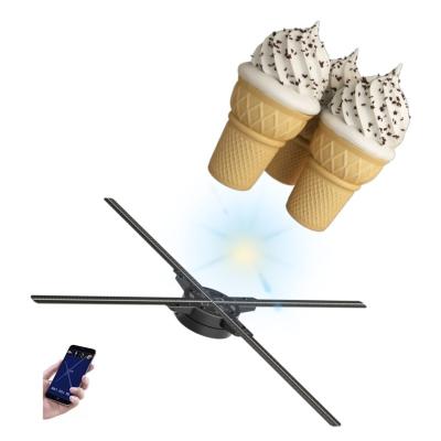 China New indoor advertising 45cm HD wifi APP control 3D indoor holographic LED display fan for sale