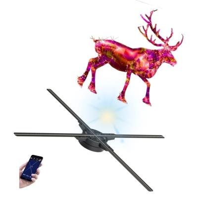 China Amazon Factory Indoor Supply 45cm 4 Blades RGB LED 3d Hologram Fan Advertising Holographic Display Fan for sale