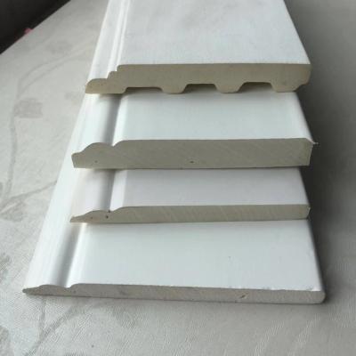 China Waterproof Polyurethane Laminated MDF Board For White Primed MDF Skirting Trim Casting Molding And Crown Molding for sale