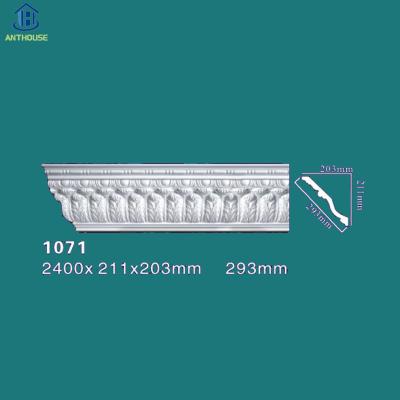 China PU Crown Waterproof Room Decoration Foam Cornice Foam Baseboard Molding Trim For Outdoor for sale