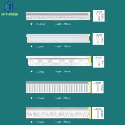 China Waterproof PU Ceiling Decoration Cornice Coveing ​​Molding MDF Decorative Crown Trim Molding Molding for sale