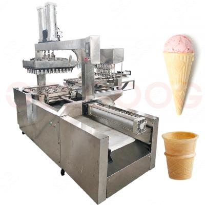 China Automatic feeding and autoamtic pressing cone cup ice cream cone making wafer tea cup wafer cone machine automatic for sale