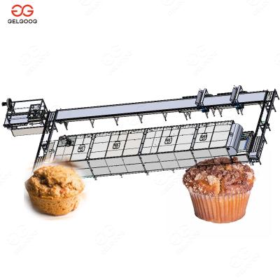 China food & Beverage Factory Gelgoog Sponge Egg Shape Cake Making Machine Automatic Custard Cup Cake Production Line for sale