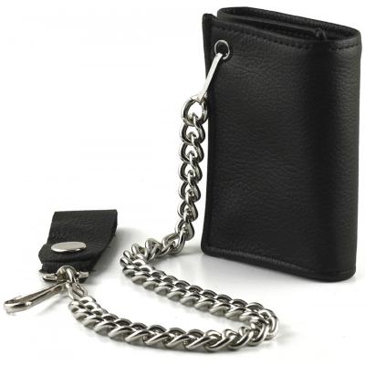 China Anti Theft Anti Theft Lost Mens Chain Custom Wallet RFID Blocking Genuine Leather Triple Chain Biker Wallet For Men for sale