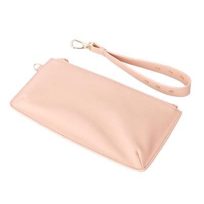 China Small Women RFID Wristband Wallet Custom Leather Phone Pouch for sale