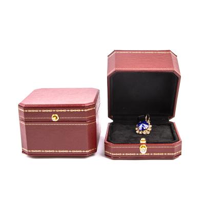 China Elegant High Quality Square Leather Bangle Case Red Environmental Bangle Box For Jewelry for sale