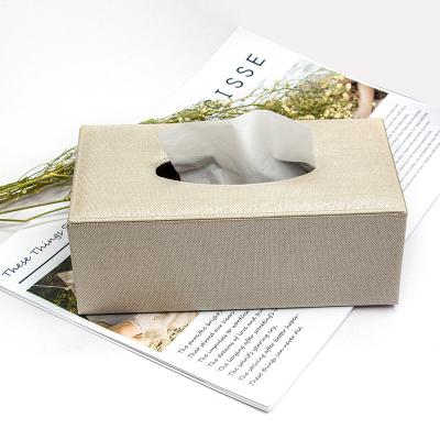 China Luxury Hotel Toilet Paper Dispenser Handmade Wholesale Flock Lining PU Leather Tissue Box for sale